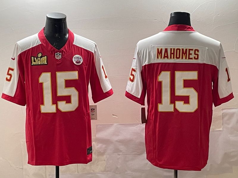 Men Kansas City Chiefs #15 Mahomes Red Thanksgiving four generations 2025 Nike Limited NFL Jersey style 1